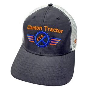 Clanton Tractor Kubota Hat Cap Snap Back Mens Black White Mesh Trucker Alabama